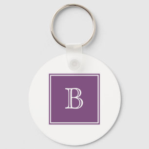 Lila Square Monogram Basic-Schlüsselanhänger Schlüsselanhänger