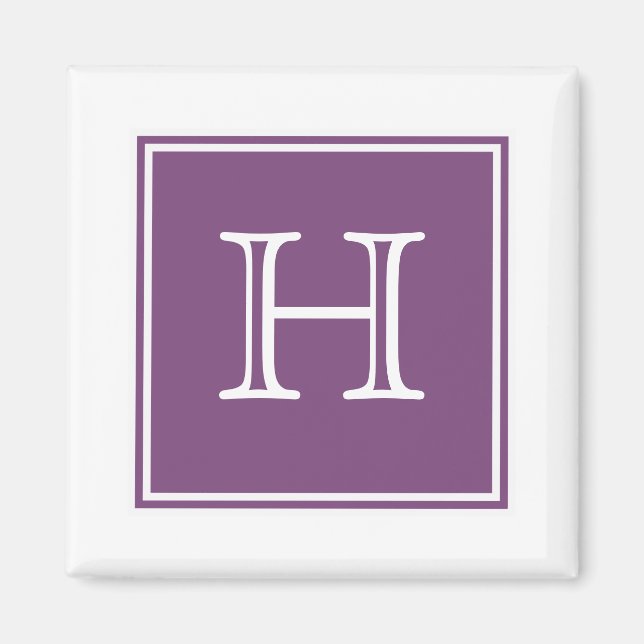 Lila Square Monogram Magnet (Vorne)