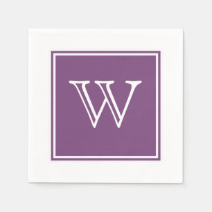 Lila Square Monogram Paper Napkins Serviette