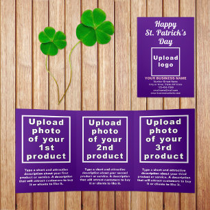 Lila St. Patrick's Day Business Trifold Card Dreifach Gefaltete Karte