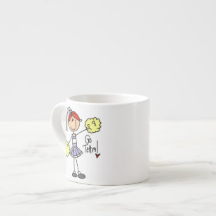 Lila Stäbchen-Figur Cheerleader T-Shirts und Gesch Espressotasse