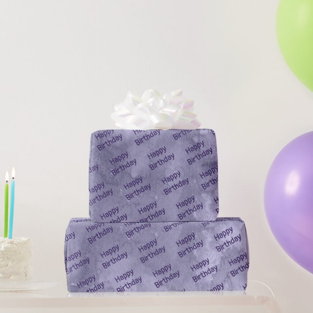 Lila Stain Birthday Geschenkpapier (Partygeschenke)