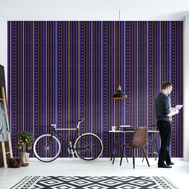 Lila Stammesdesign Tapete (Wohnbereich)