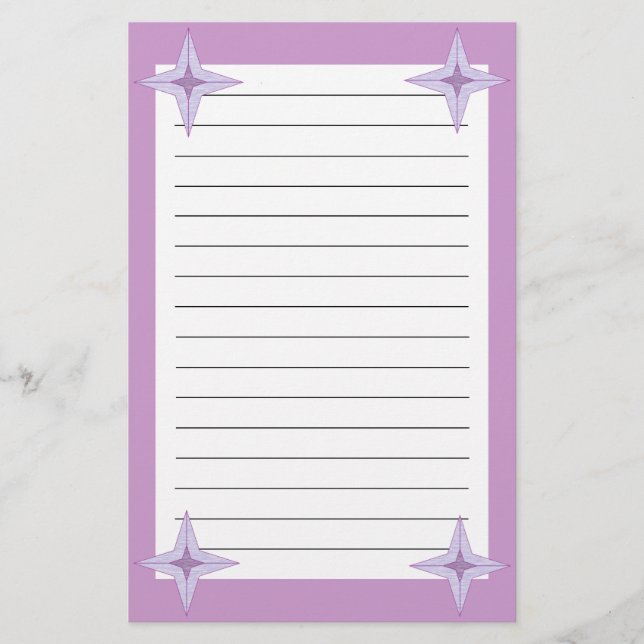 Lila Star Briefpapier (Vorderseite)