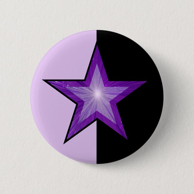 Lila Star-Button in lila Schwarz Button (Vorderseite)