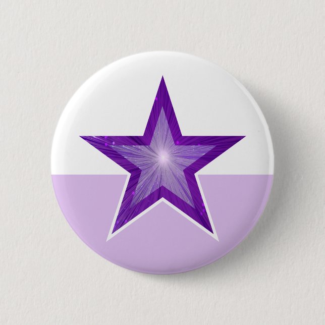 Lila Star-Button weiß blass lila Button (Vorderseite)
