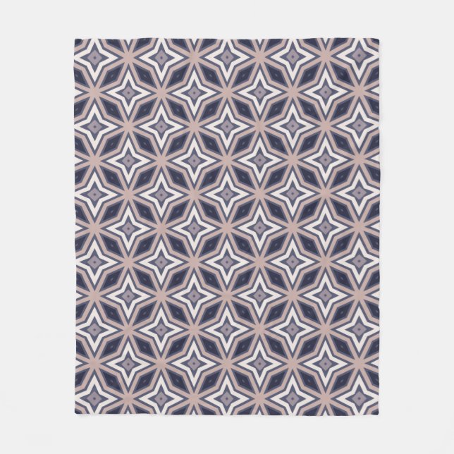 Lila Star Cross Geometrie Nahost Muster Fleecedecke (Vorderseite)