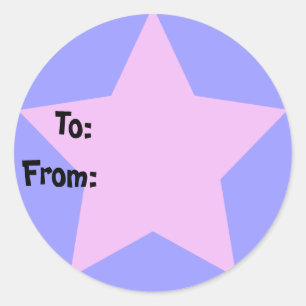 Lila-Star-Geschenksticker Runder Aufkleber