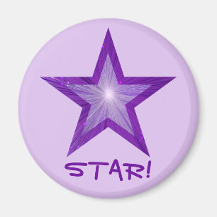 Lila Star Kühlschrank 'STAR' runder, blass lila! Magnet