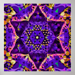 Lila Star Mandala Poster