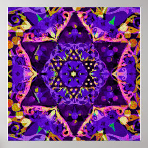 Lila Star Mandala Poster