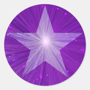 Lila-Star-Rundkleber Runder Aufkleber
