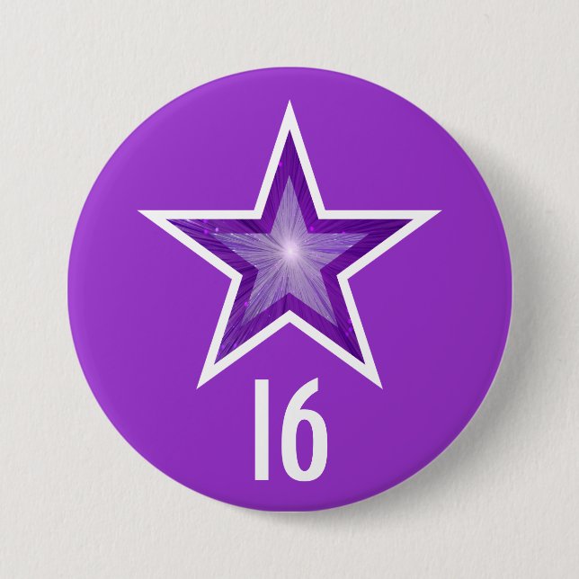 Lila-Star-Taste "16" lila Button (Vorderseite)
