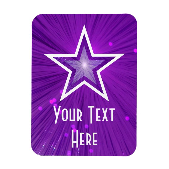 Lila Star-'Text'-flexibler Magnet (Vertikal)