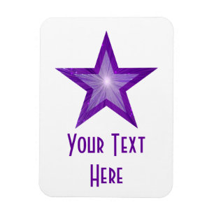 Lila Star-'Text'-flexibler Magnet, vertikal weiß Magnet