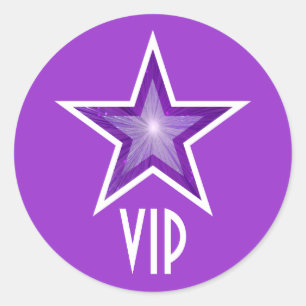 Lila Star VIP Rundaufkleber lila Runder Aufkleber