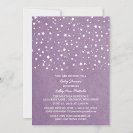Lila Starry Night Baby Dusche einladen Einladung