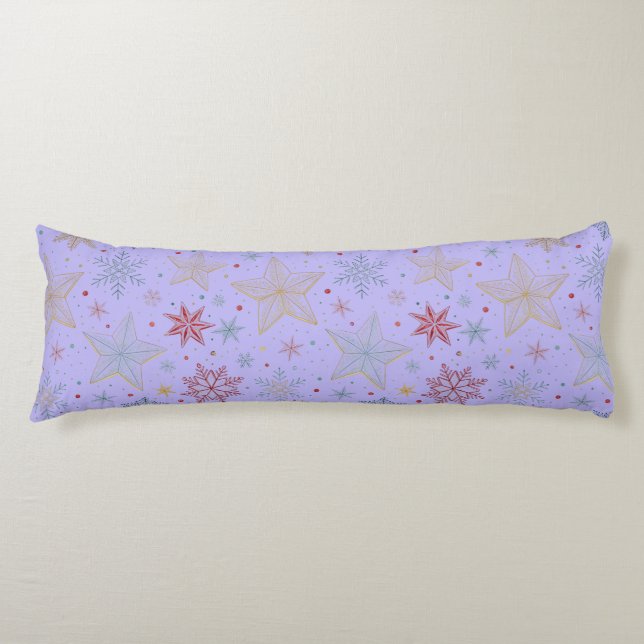 "Lila Starry Night Body Kissen (Vorderseite)