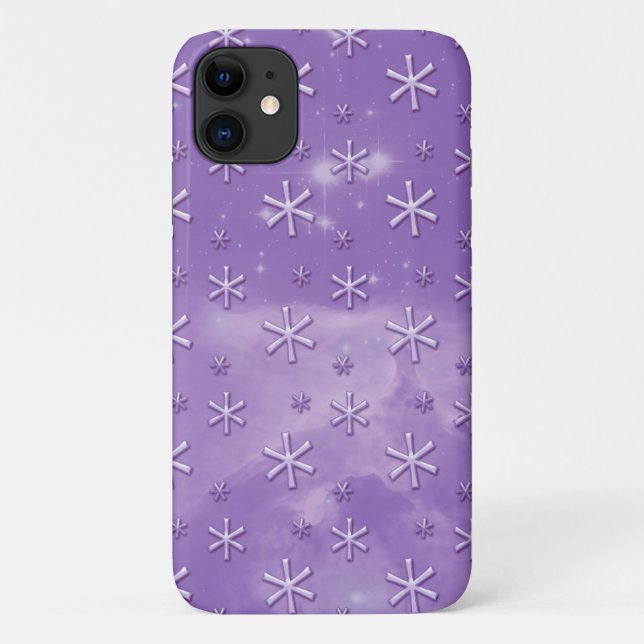 Lila Starry Sky Astrisk-Muster Case-Mate iPhone Hülle (Rückseite)