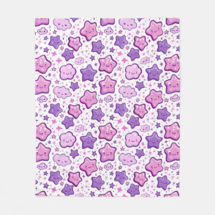 Lila Stars Cloud Kawaii Niedlich Blanket Fleecedecke