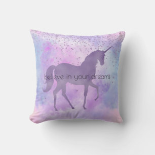Lila Stars Confetti Kissen