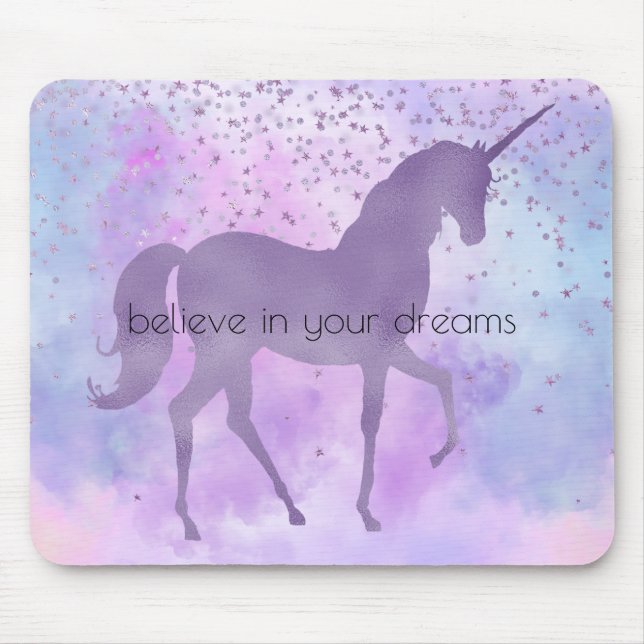 Lila Stars Confetti Mousepad (Vorne)