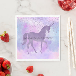 Lila Stars Confetti Serviette