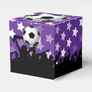 Lila Stars Fußballfans und Ball Geschenkschachtel