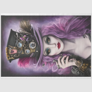 Lila Steampunk Beauty Seidenpapier