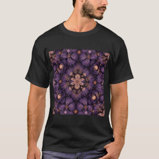 Lila Steampunk-Blume T-Shirt
