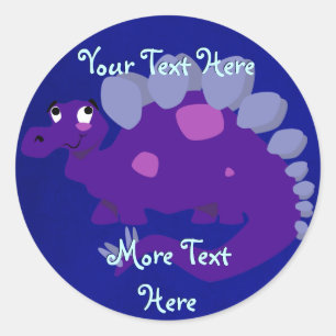 Lila Stegosaurus-Stickers Runder Aufkleber