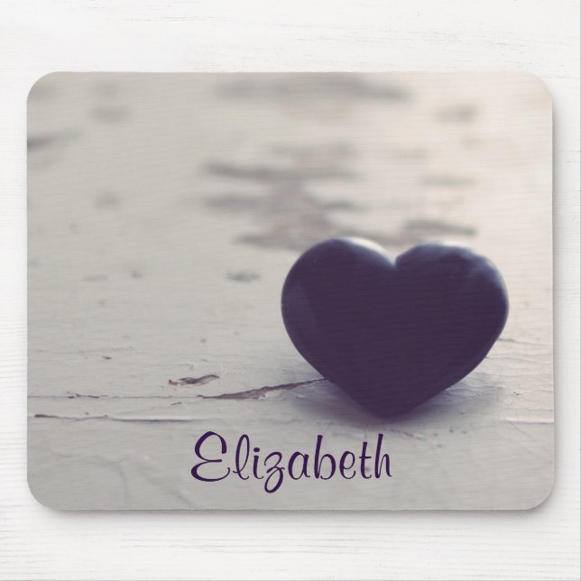 Lila Steinherz am Strand Personalisiert Mousepad (Vorne)