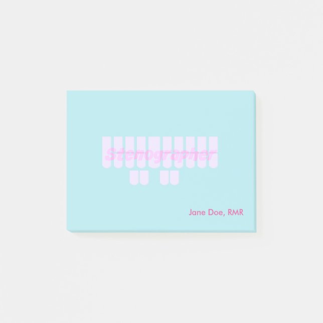 Lila Stenografin-Tasten Post-it Klebezettel (Vorderseite)