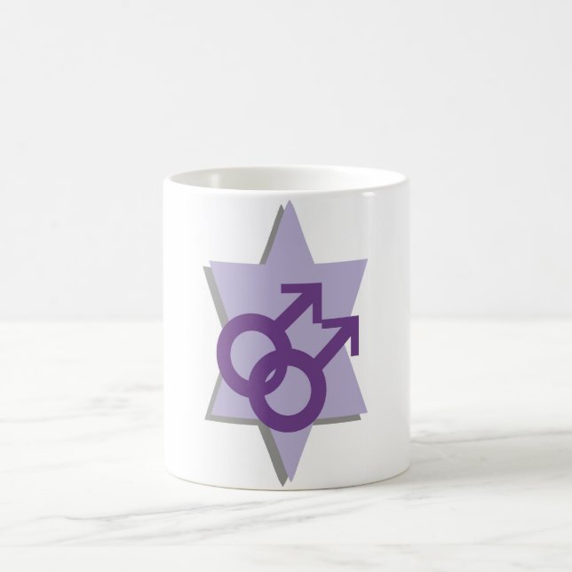 Lila Stern-jüdische homosexuelle männliche Tasse (Mittel)