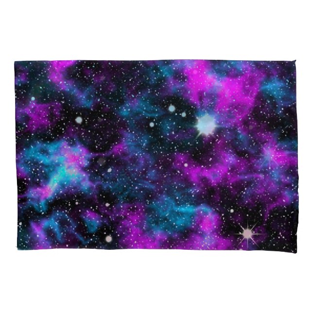 Lila Sterne der Blauen Galaxie Kissenbezug (Vorderseite-Links)
