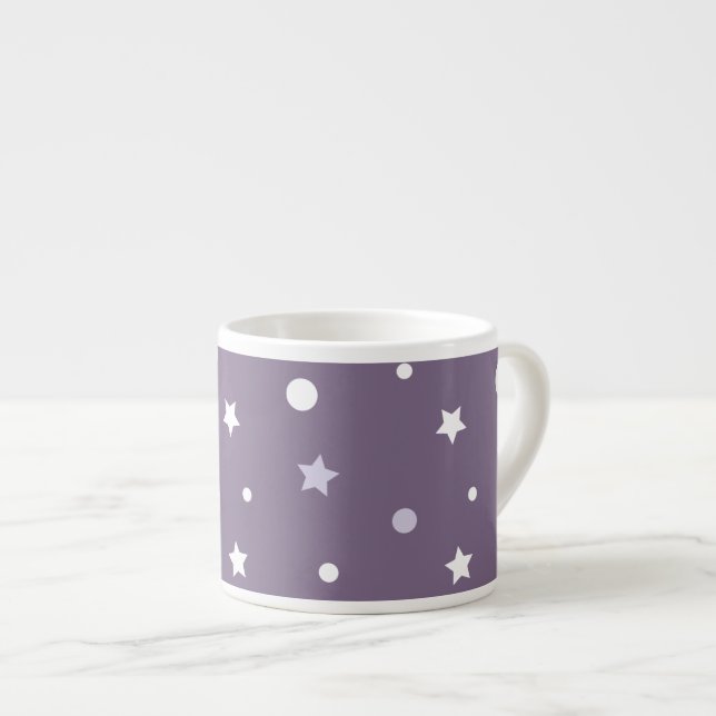 Lila Sterne Espressotasse (Vorderseite Rechts)