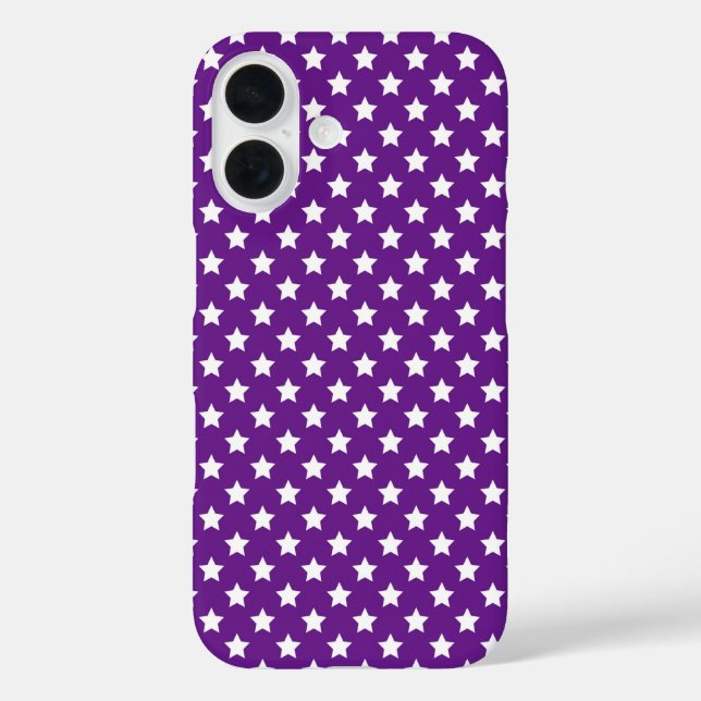 Lila Sterne iPhone 16 Hülle (Rückseite)