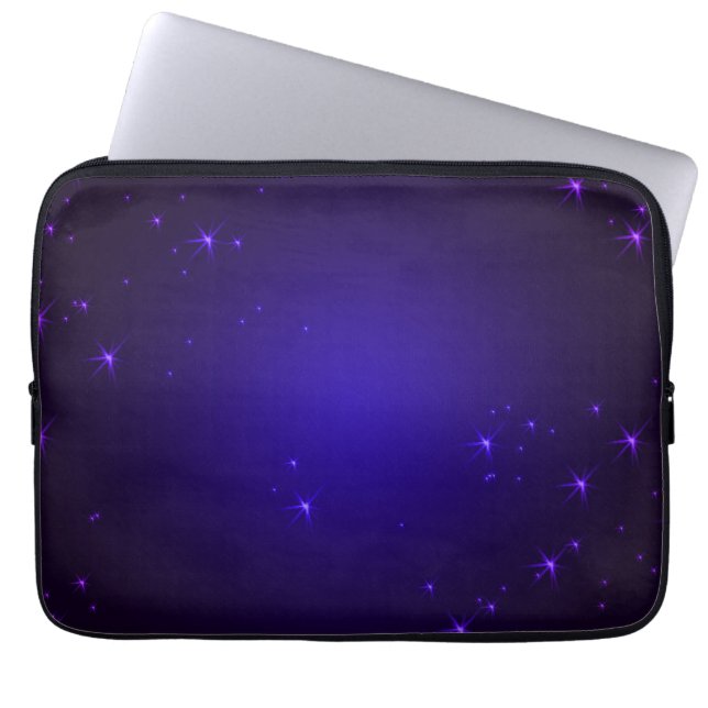 Lila Sterne Laptopschutzhülle (Vorderseite)
