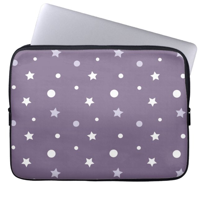 Lila Sterne Laptopschutzhülle (Vorderseite)