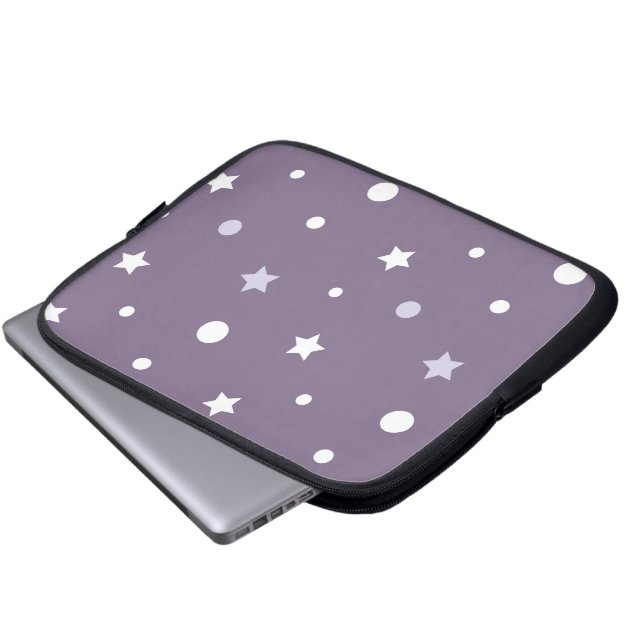 Lila Sterne Laptopschutzhülle (Vorne Knopf)