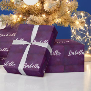 Lila Sternenhimmel Geschenkpapier