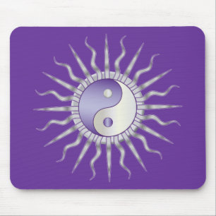 Lila Sternexplosion Yin Yang Mousepad