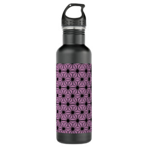 lila Sternmuster mit schwarzer Linie Edelstahlflasche
