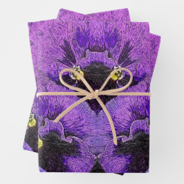 Lila Stiefmütterchen, abstrakte Malerei, Blumenkun Geschenkpapier Set