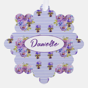 Lila Stiefmütterchen-Blume florale shabby Wasserfa Ornament Karte
