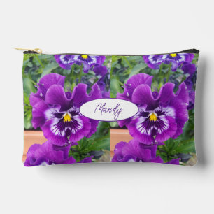 Lila Stiefmütterchen Florale Blume Lila Viola Mädc Zubehörtasche
