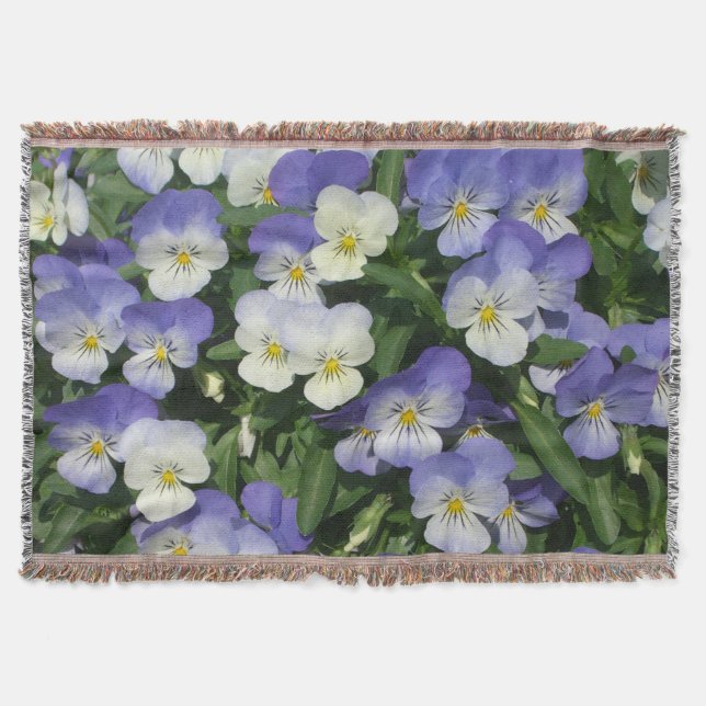 Lila Stiefmütterchen Garten Blumen Decke (Vorderseite)