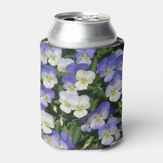 Lila Stiefmütterchen Garten Blumen Dosenkühler (Kanne Vorderseite)