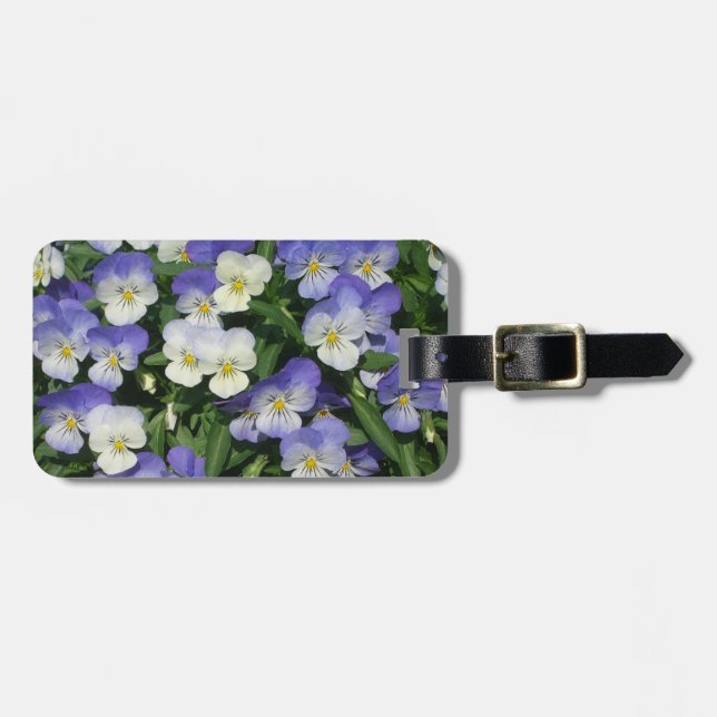 Lila Stiefmütterchen Garten Blumen Gepäckanhänger (Vorderseite horizontal)