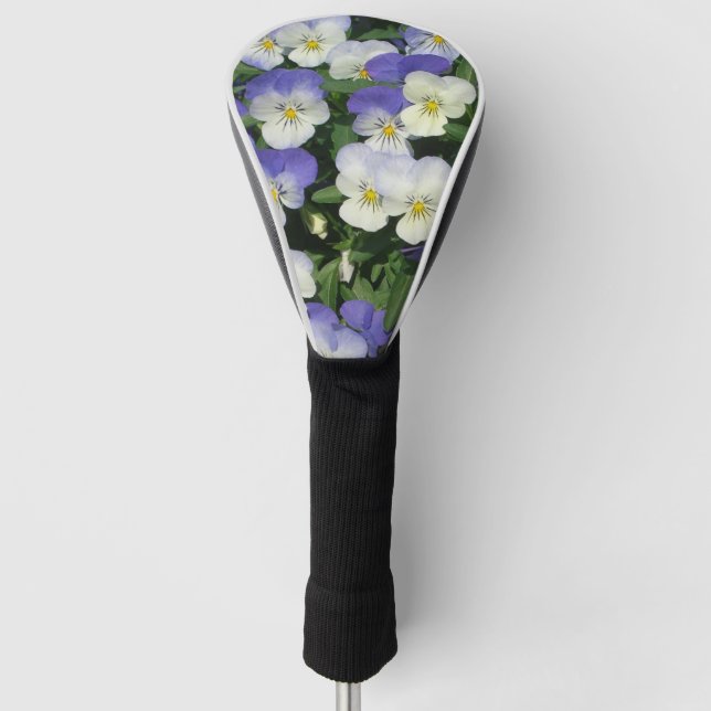 Lila Stiefmütterchen Garten Blumen Golf Headcover (Vorderseite)